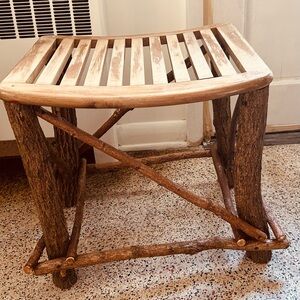 Real wood bench